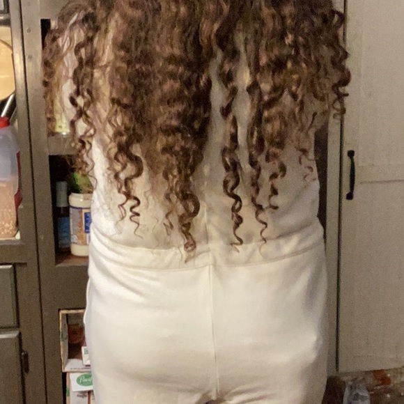 Women's Long Sleeve Fleece Jumpsuit - Cream - Universal Thread - size small-new - Picture 4 of 5